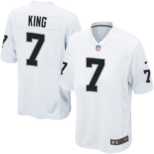 Men's Game Marquette King Nike Jersey White Road - #7 NFL Oakland Raiders